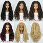 042 Synthetic Full Lace Braided Wig Locs Crochet Natural Braided Hair Artificial Wig Braid Long Curly Black Woman's Wig