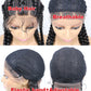 613 Colored Wig Full Lace Long Box Braided Wig Cornrow Braids Lace Wigs 5 Braids Synthetic 360 Knotless Box Braids Lace Front Wigs with Baby Hair for Black Women