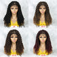 18Inches Medium Length Wigs Synthetic Blonde Medium Afro Curly Braided Wigs with Baby Hair Ombre Color Wigs for African Black Women Knotless Wig