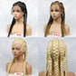 613 Colored Wig Full Lace Long Box Braided Wig Cornrow Braids Lace Wigs 5 Braids Synthetic 360 Knotless Box Braids Lace Front Wigs with Baby Hair for Black Women