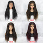 26Inches Deep Curly Synthetic Braided Wigs Full Lace Knotless wig Box Braided Wigs with Baby Hair for Black Women Daily Wear Dreadlock Wigs