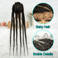 Long Braided Wigs 6 Braids Natural Colored Glueless Cornrow Big Braiding Briaid Synthetic Wig Pre Plucked For Women