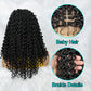 18Inches Medium Length Wigs Synthetic Blonde Medium Afro Curly Braided Wigs with Baby Hair Ombre Color Wigs for African Black Women Knotless Wig