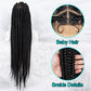 32Inches Long Synthetic Braided Wigs Full Lace Cornrow Braided Wig with Baby Hair Knotless Braided Wig for Black Women Daily Wear