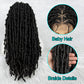 042 Synthetic Full Lace Braided Wig Locs Crochet Natural Braided Hair Artificial Wig Braid Long Curly Black Woman's Wig