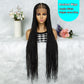 075 Synthetic Full Lace Knotless Box Braided Wigs for Women Lace Frontal Cornrow Braiding Wig with Baby Hair Black Woman's Wig