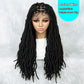 26Inches Ombre Red Box Braided Wigs for Black Women Daily Use Heat Resistant African Synthetic Braiding Hair Wig Dreadlocks