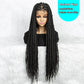 36Inches Full Lace Synthetic Wigs Long Braided Wigs Box Braided Wig Knotless Wig Cornrow Braided Wig with Baby Hair for Black Women Daily Wear