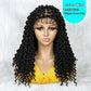 18Inches Medium Length Wigs Synthetic Blonde Medium Afro Curly Braided Wigs with Baby Hair Ombre Color Wigs for African Black Women Knotless Wig