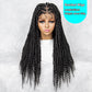 26Inches Deep Curly Synthetic Braided Wigs Full Lace Knotless wig Box Braided Wigs with Baby Hair for Black Women Daily Wear Dreadlock Wigs