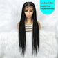 044 Synthetic Full Lace Big Knotless Box Braided Wigs for Women Lace Frontal Cornrow Braiding Wig with Baby Hair