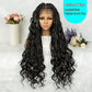 081 Boho Box Braid Crochet Hair 34 Inch Long Goddess Braiding Synthetic Bohemian Braids Curly Ends Hair Extensions for Black Women