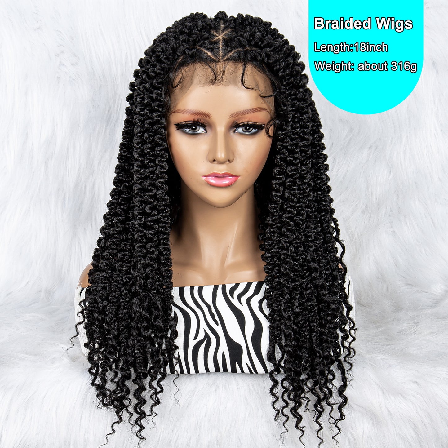 037 Curly Braided Wig Full Lace wig Synthetic Braided Wigs with Baby Hair Ombre Red Brown Wigs Heat Resistant