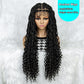 041 Synthetic Lace Front Braided Wigs Goddess Faux Locs Braids Wigs with Curly Ends for Black Women Knotless Box Braiding Hair Wigs