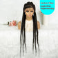 Long Braided Wigs 6 Braids Natural Colored Glueless Cornrow Big Braiding Briaid Synthetic Wig Pre Plucked For Women