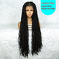 36Inches Twist Braided Wigs Knotless Synthetic Lace Front Wigs Long Straight Hair Wig for Black Women Full Lace Braided Wigs Heat Resistant Braid Braiding Wig African Wig