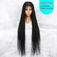 40Inches Full Lace Synthetic Wigs Long Synthetic Braided Wigs Box Braided Wigs Cornrow Wig for Black Women Long Braided Wig Fake Scalp Heat Resistant Fiber Micro Braided Wigs