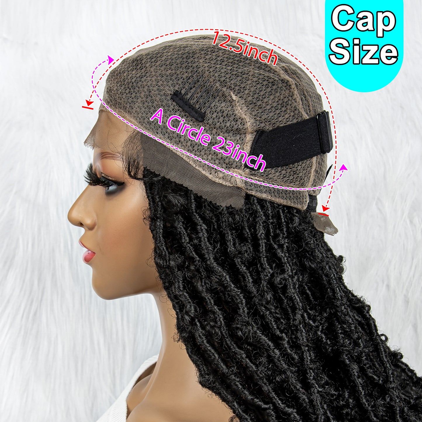 042 Synthetic Full Lace Braided Wig Locs Crochet Natural Braided Hair Artificial Wig Braid Long Curly Black Woman's Wig