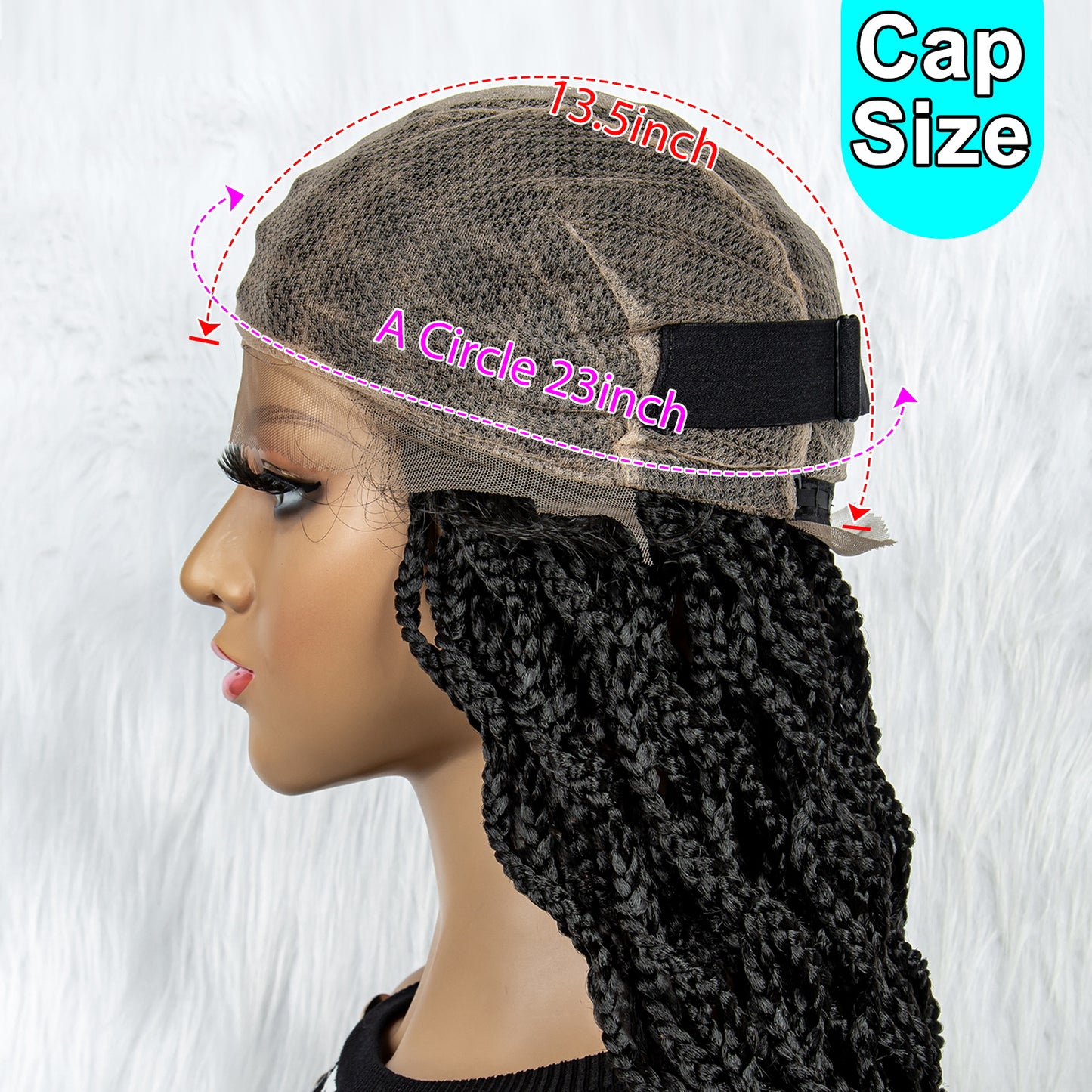 041 Synthetic Lace Front Braided Wigs Goddess Faux Locs Braids Wigs with Curly Ends for Black Women Knotless Box Braiding Hair Wigs