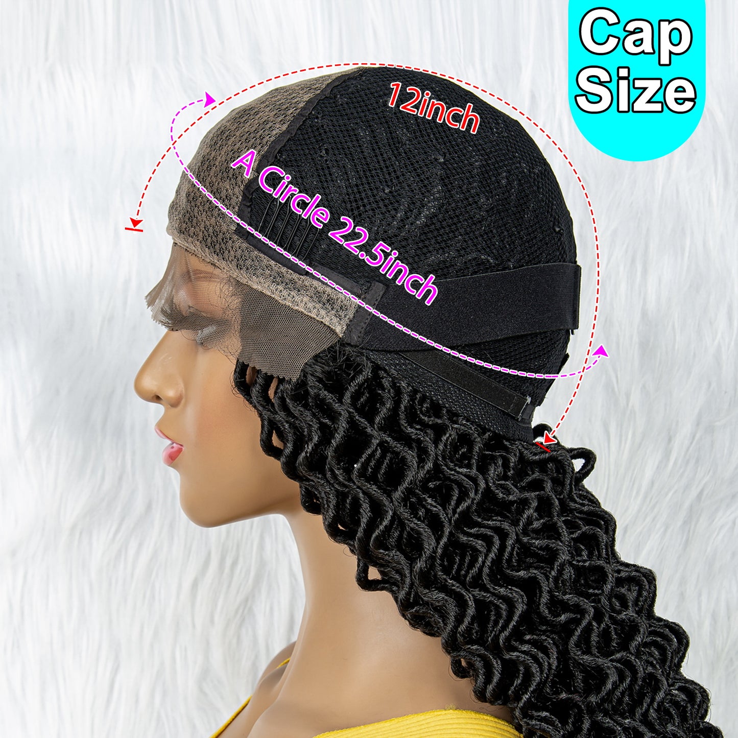 18Inches Medium Length Wigs Synthetic Blonde Medium Afro Curly Braided Wigs with Baby Hair Ombre Color Wigs for African Black Women Knotless Wig