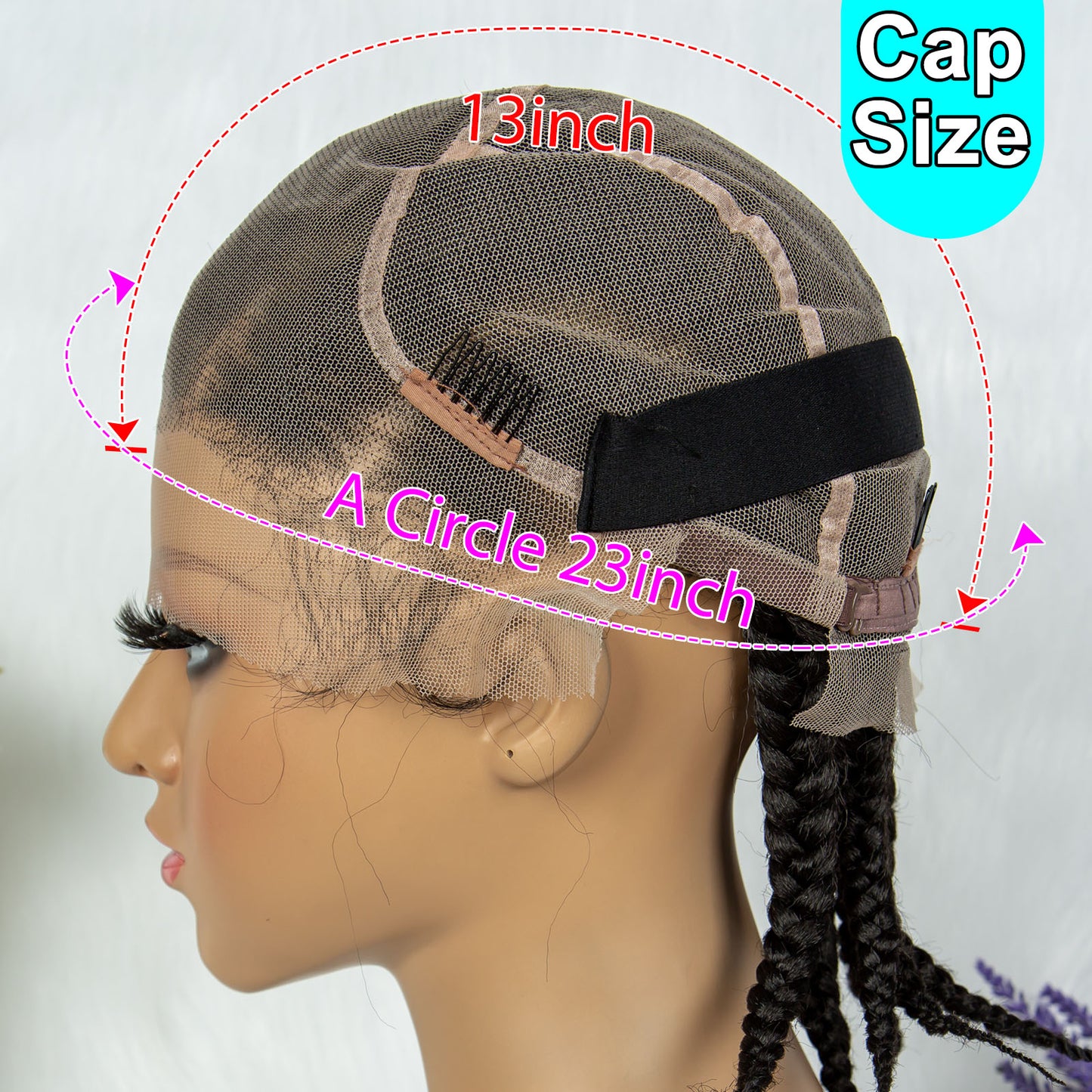 088 Full Lace Cornrow Box Braided Wig 14Inch Synthetic Lace Front Wigs for Africa Women Men Braids Wig with Baby Hair Braiding Wigs