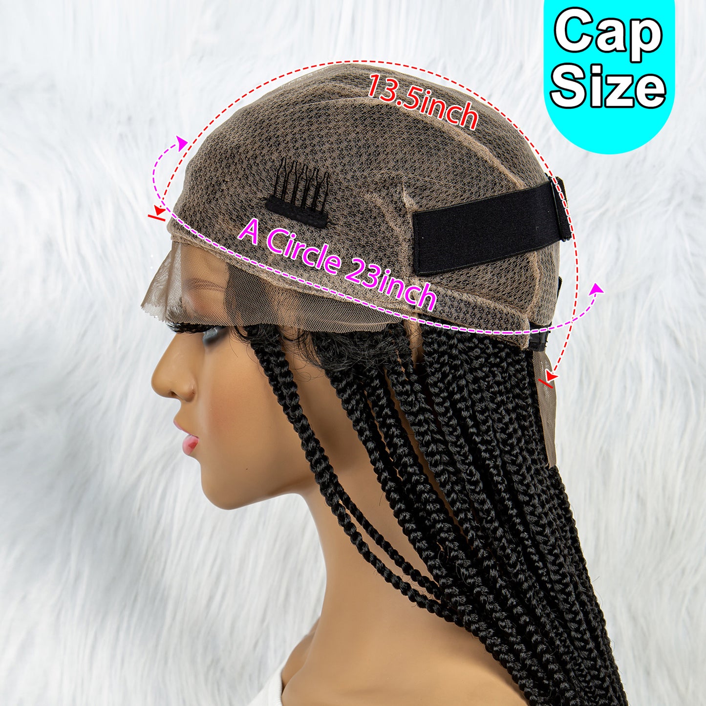 Full Lace Braided Wigs Box Braided Wig with Baby Hair Ombre Red Blue Pink Purple Braided Wig for Black Women