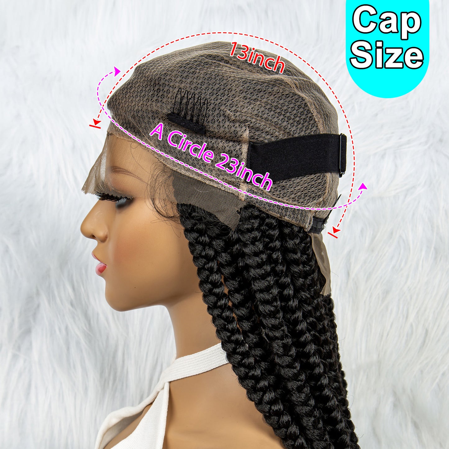 050 Synthetic Full Lace Braided Wigs with Curly Ends for Black Women Lace Frontal Knotless Box Braiding Hair Wig Cornrow Braids Wigs