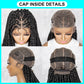 26Inches Deep Curly Synthetic Braided Wigs Full Lace Knotless wig Box Braided Wigs with Baby Hair for Black Women Daily Wear Dreadlock Wigs