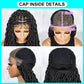 26Inches Lace Front Braided Wigs Synthetic Box Braided Wig Knotless Wig Long Curly Braided Wigs with Baby Hair for African Black Women Daily Use