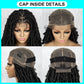 042 Synthetic Full Lace Braided Wig Locs Crochet Natural Braided Hair Artificial Wig Braid Long Curly Black Woman's Wig