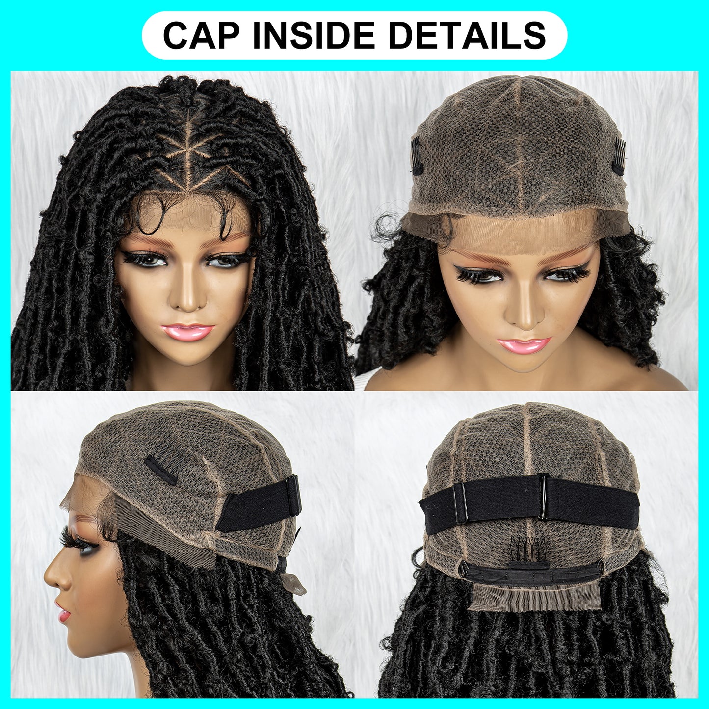 042 Synthetic Full Lace Braided Wig Locs Crochet Natural Braided Hair Artificial Wig Braid Long Curly Black Woman's Wig