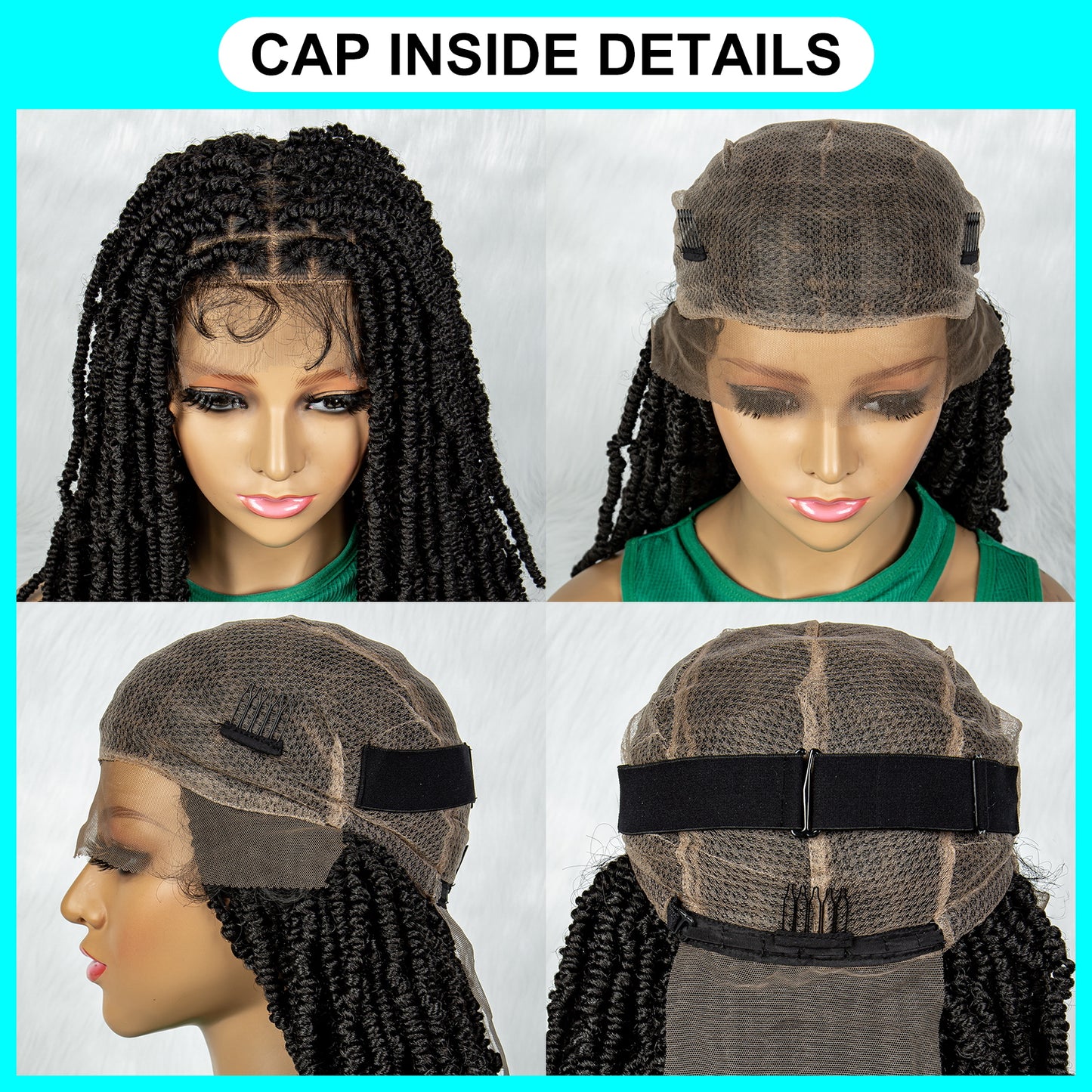 077 Full Lace wig Synthetic Dreadlocks Knotless Braided Wigs  with Baby Hair Lace Frontal Wig for Black Women Medium Bob Locs Crochets Braiding Wigs