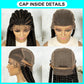 Synthetic Full Lace Braided Wigs with Curly Ends for Black Women Lace Frontal Knotless Box Braiding Hair Wig 9 Braids Cornrow Braids Wigs