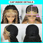 32 Inches Synthetic Lace Front Braided Wig Brown Highlight Box Braid Wigs for Black Women Daily Wear