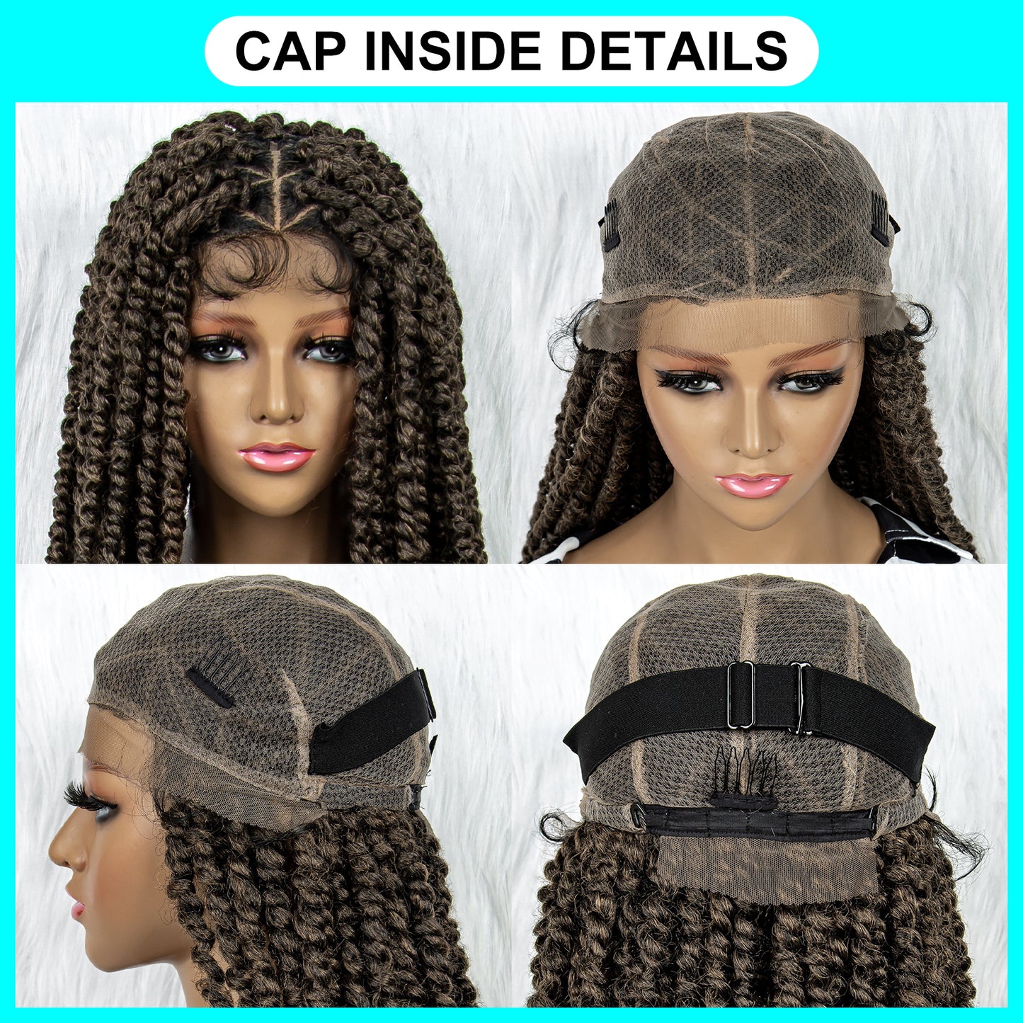 40Inches Lace Front Long Synthetic Braided Wigs with Baby Hair Cornrow Braiding Wig Full Lace Wig for Black Women daily use Micro Braid