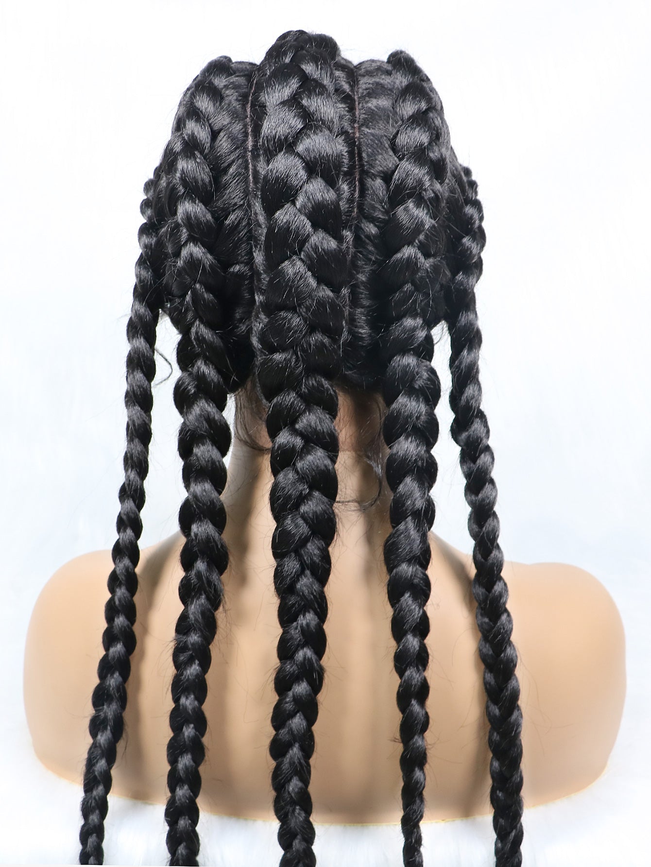 613 Colored Wig Full Lace Long Box Braided Wig Cornrow Braids Lace Wigs 5 Braids Synthetic 360 Knotless Box Braids Lace Front Wigs with Baby Hair for Black Women