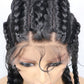 613 Colored Wig Full Lace Long Box Braided Wig Cornrow Braids Lace Wigs 5 Braids Synthetic 360 Knotless Box Braids Lace Front Wigs with Baby Hair for Black Women