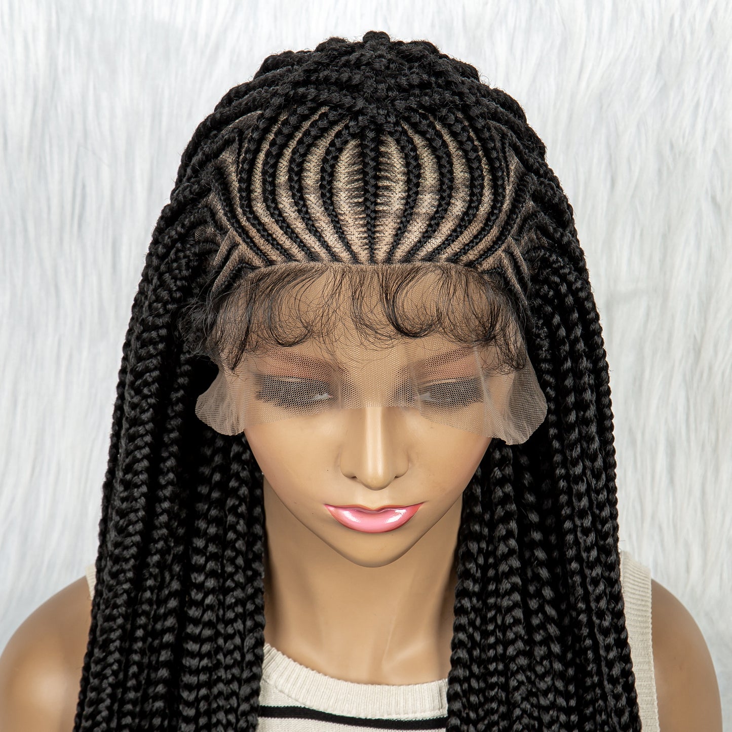 13x6 Transparent Lace Front Braid Wig Knotless Braids Wigs With Baby Hair