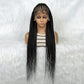 13x6 Transparent Lace Front Braid Wig Knotless Braids Wigs With Baby Hair