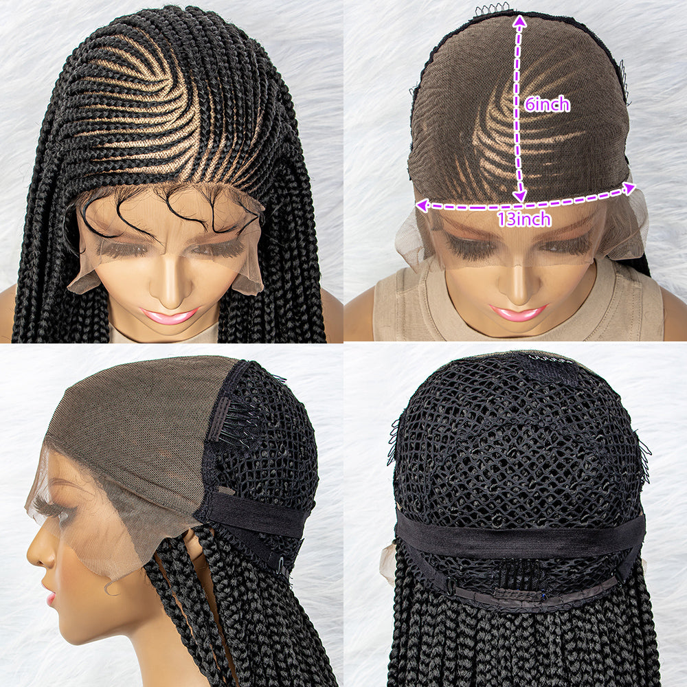 13x6 Lace Front Braids Wig Knotless Box Braids Wigs With Baby Hair for Black Women