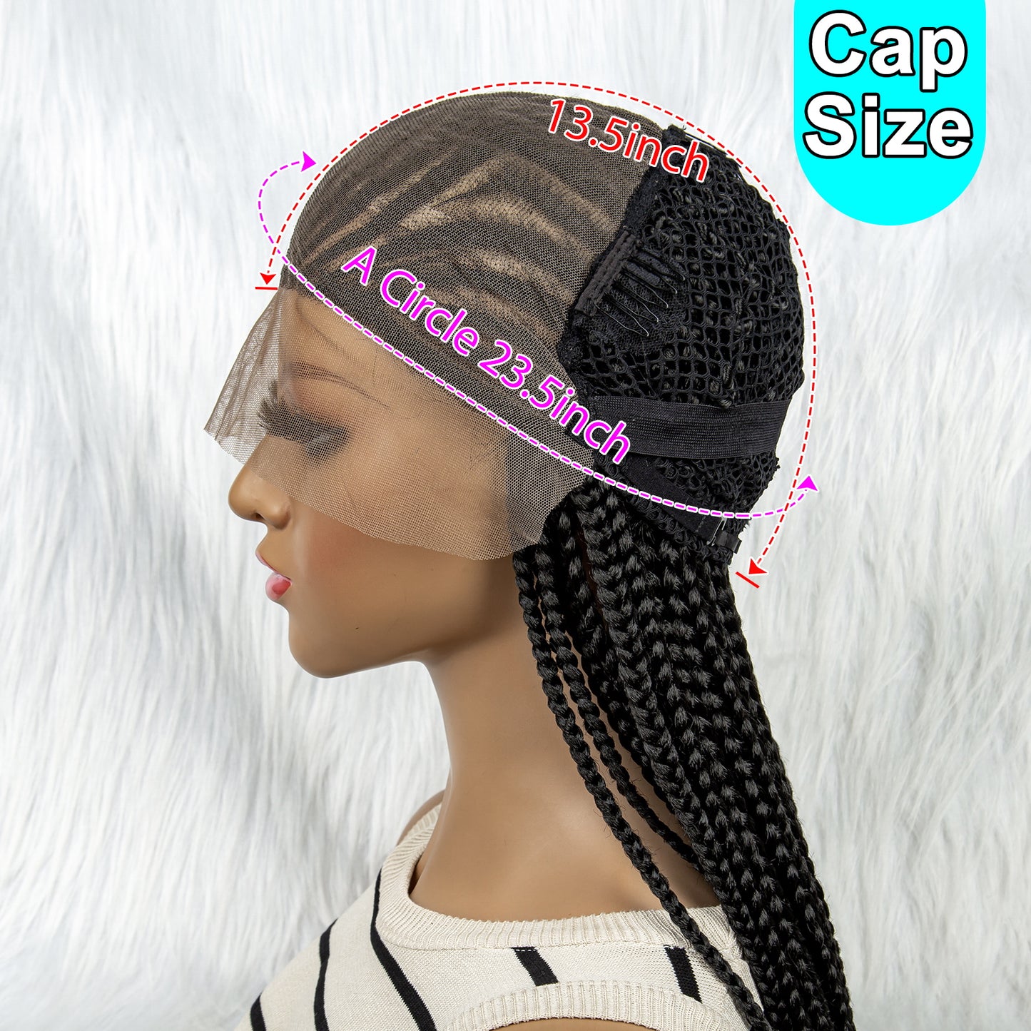 13x6 Transparent Lace Front Braid Wig Knotless Braids Wigs With Baby Hair