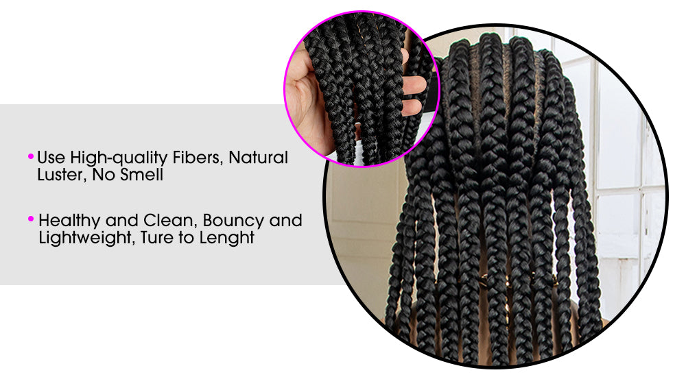 Full Lace Box Braided Wig Cornrow Braids 11 Braids 360 Lace Front Wigs 36 Inches Synthetic Knotless Box Braids Lace Front Wigs for Black Women