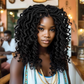 18Inches Synthetic Full Lace Braided Wigs with Baby Hair Ombre Red Brown Knotless Braided Wigs Curly Wavy Wig