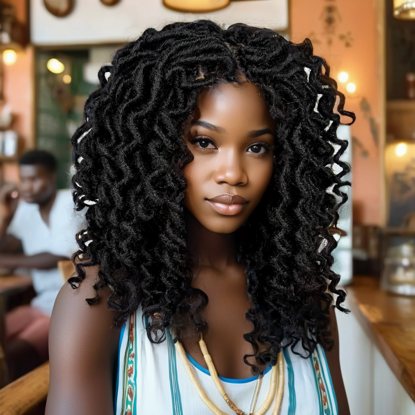 18Inches Synthetic Full Lace Braided Wigs with Baby Hair Ombre Red Brown Knotless Braided Wigs Curly Wavy Wig