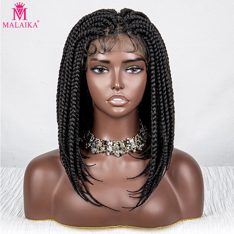 035 1B# Bob New Braided Wigs Synthetic Lace Wigs  With Baby Hair Full Lace Wig Box Braiding wig