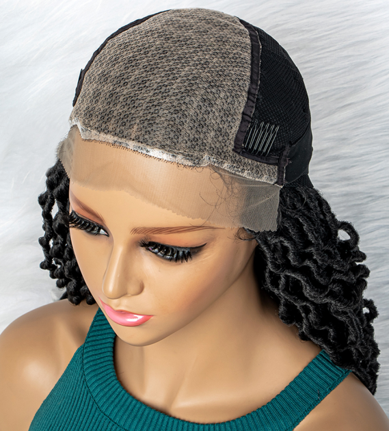 Afro Curly Braided Front Lace Long Hair Wig