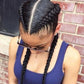 Malaika Lace Wigs two Braids Wigs Natural black Wig free shipping lace braid style