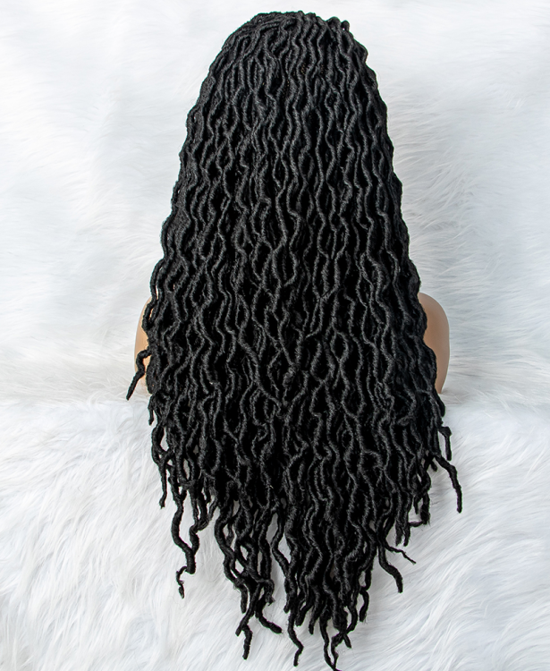 Afro Curly Braided Front Lace Long Hair Wig