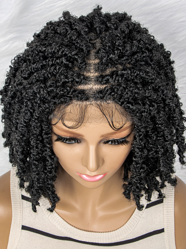 Synthetic Lace Front Wig Braided Dreadlock Wig 14 inches