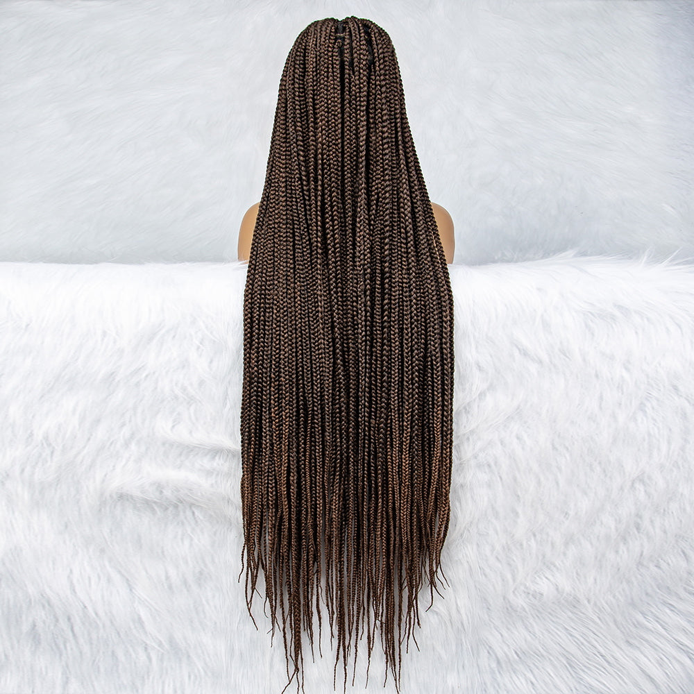 028 40 inch  Full lace wig  Braided Wigs for Black Women Synthetic Lace Front Wig Knotless Box Braids Wig With Baby Hair Full Lace Cornrow Braided Wigs